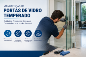 Manutenção de Portas de Vidro Temperado: Cuidados, Problemas Comuns e Quando Procurar um Profissional
